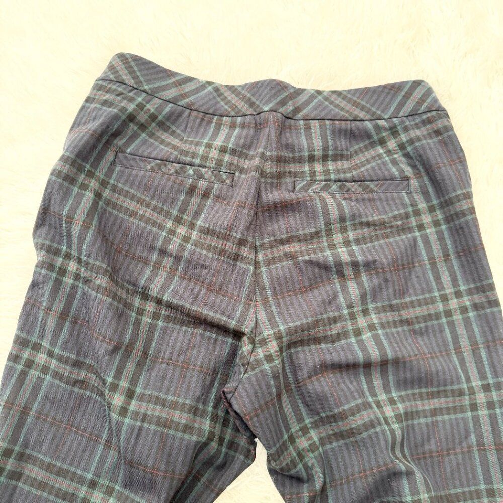 Women J Jill Premium Bi-Stretch Plaid Straight Leg Pants Blue and Green Size 6 - Picture 11 of 11